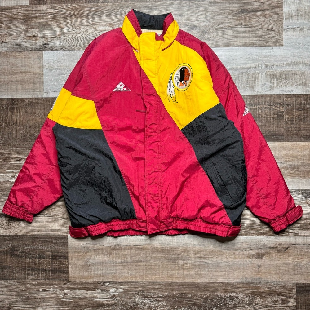 Vintage 1990s Washington Redskins NFL Apex Zip Up Puffer Jacket Size Extra Large
